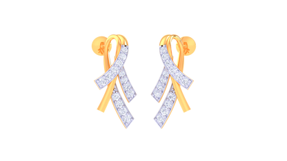 Duo Curve Drop Earrings In Gold - 0.21 Ct Diamonds