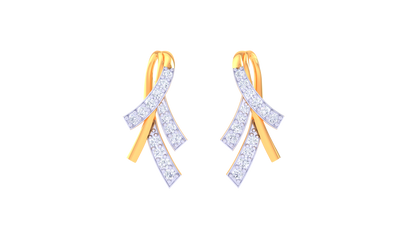 Duo Curve Drop Earrings In Gold - 0.21 Ct Diamonds