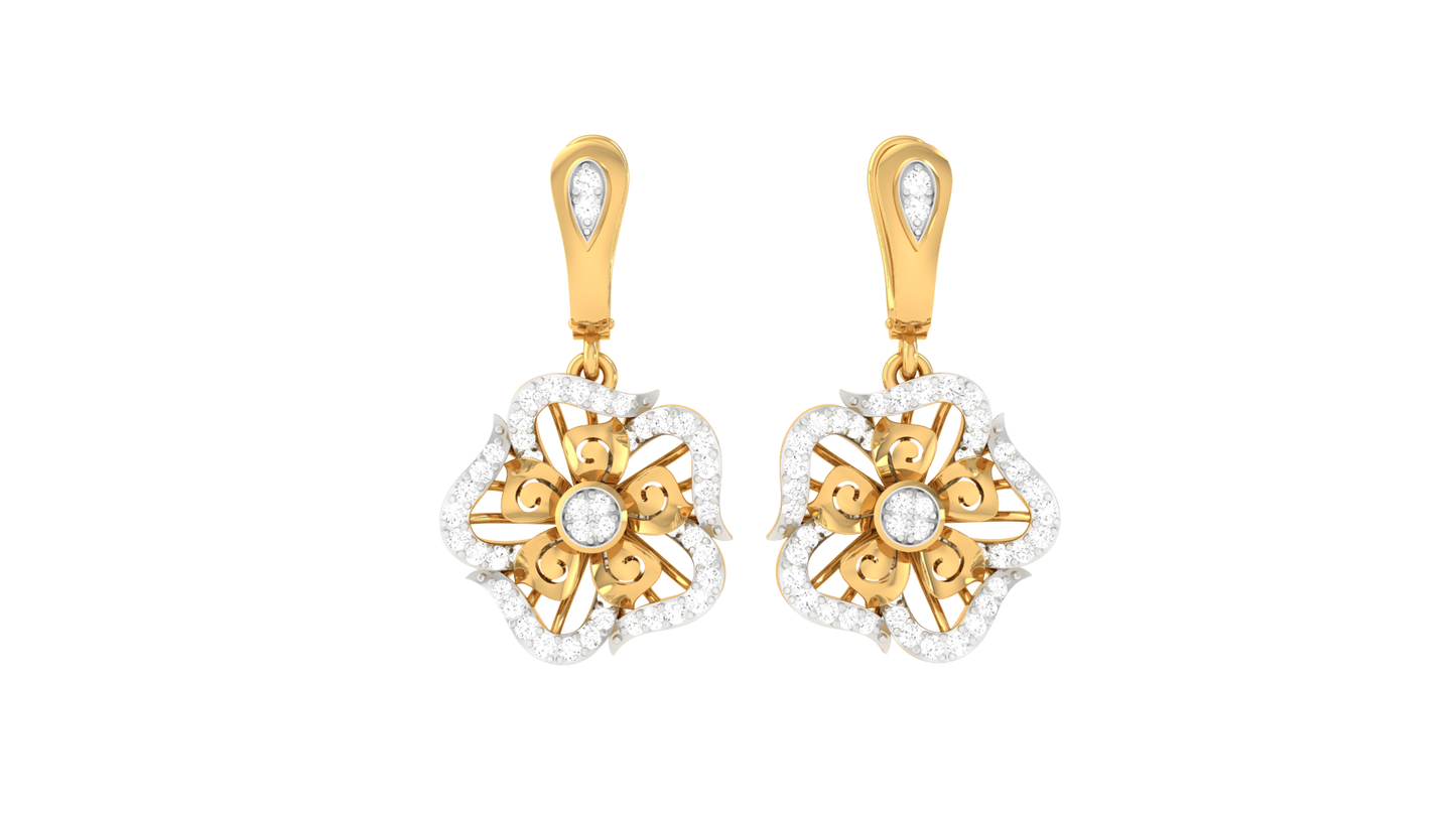 Dewdrop Radiance Diamond Hoop Earrings - 0.56 Ct