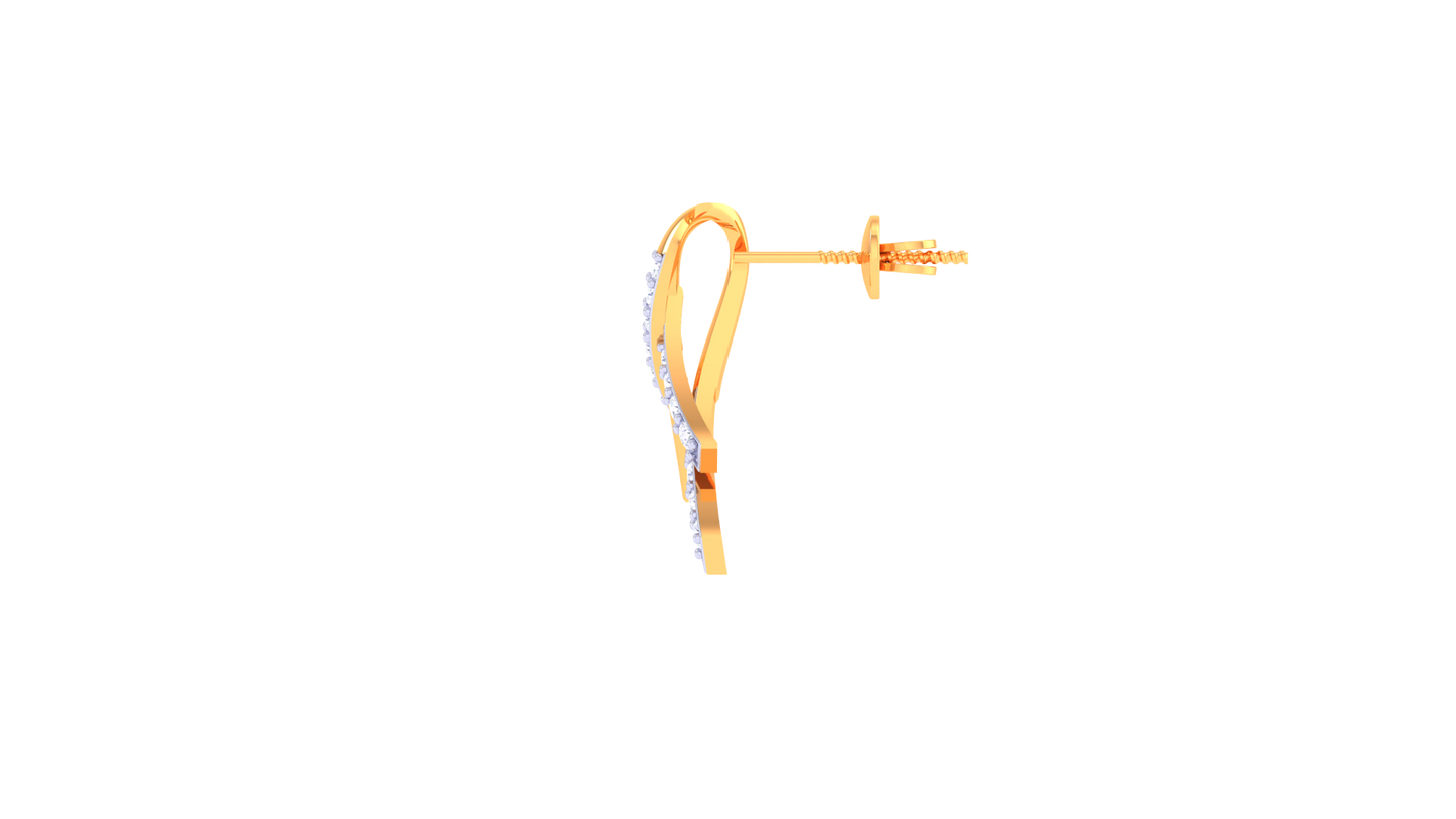 Duo Curve Drop Earrings In Gold - 0.21 Ct Diamonds