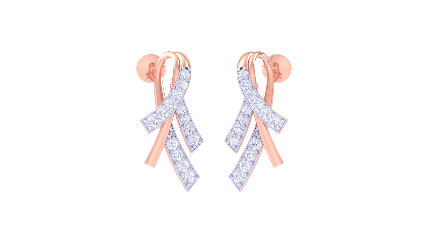 Duo Curve Drop Earrings In Gold - 0.21 Ct Diamonds