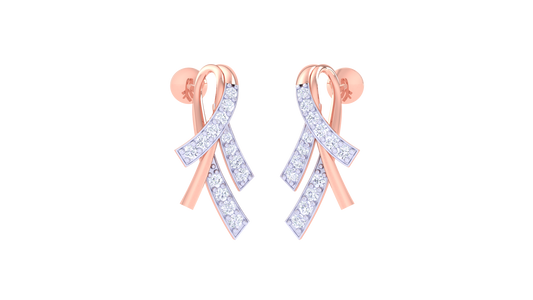 Duo Curve Drop Earrings In Gold - 0.21 Ct Diamonds