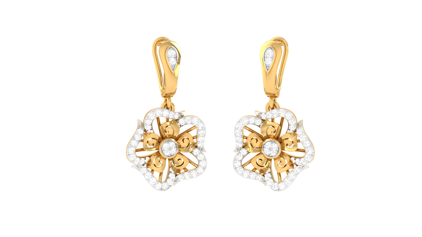 Dewdrop Radiance Diamond Hoop Earrings - 0.56 Ct