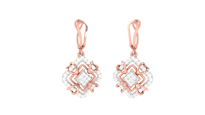 Royal Glow Hoop Earings In Gold - 0.58 Ct Round Cut Diamonds