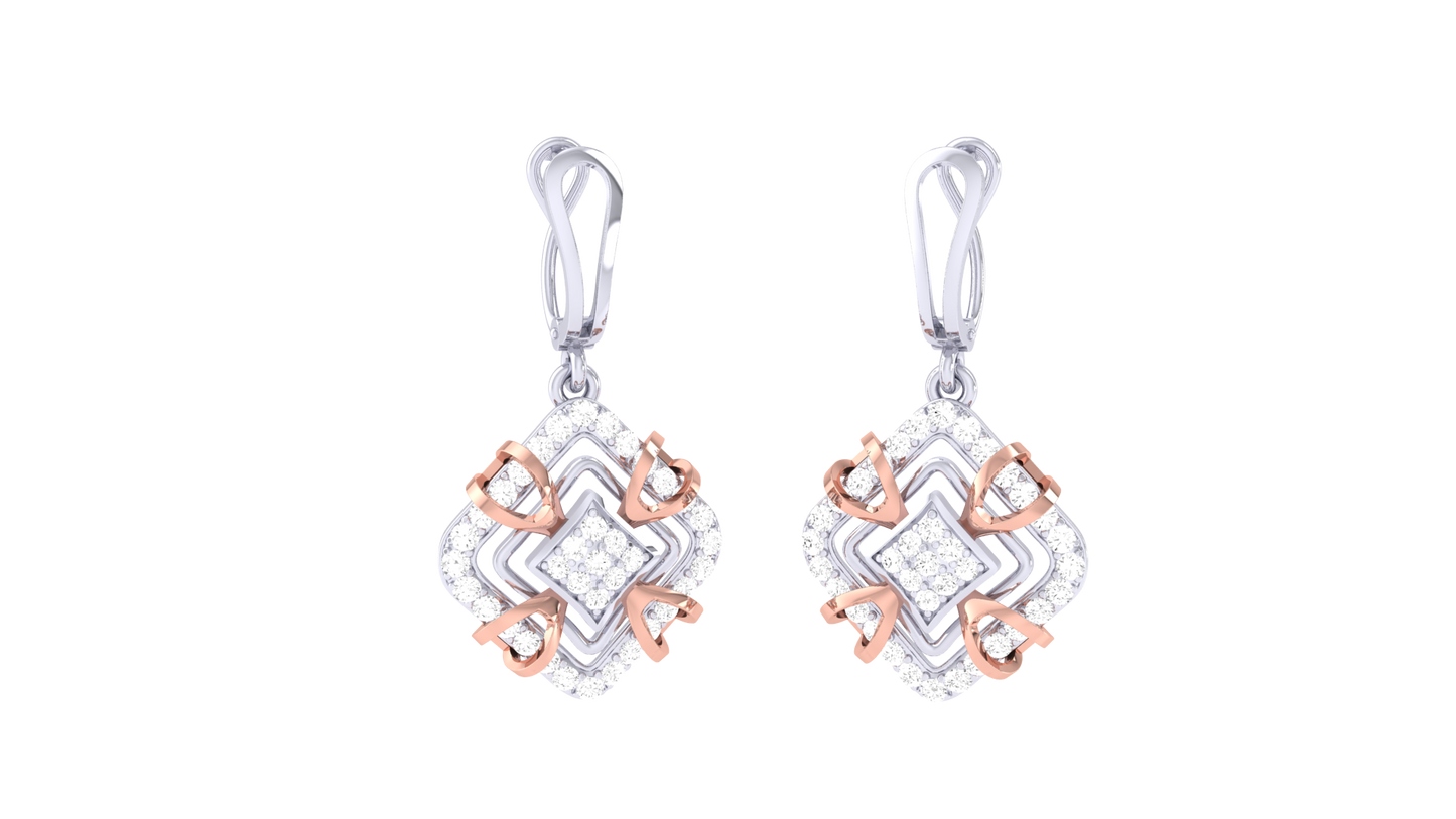 Royal Glow Hoop Earings In Gold - 0.58 Ct Round Cut Diamonds