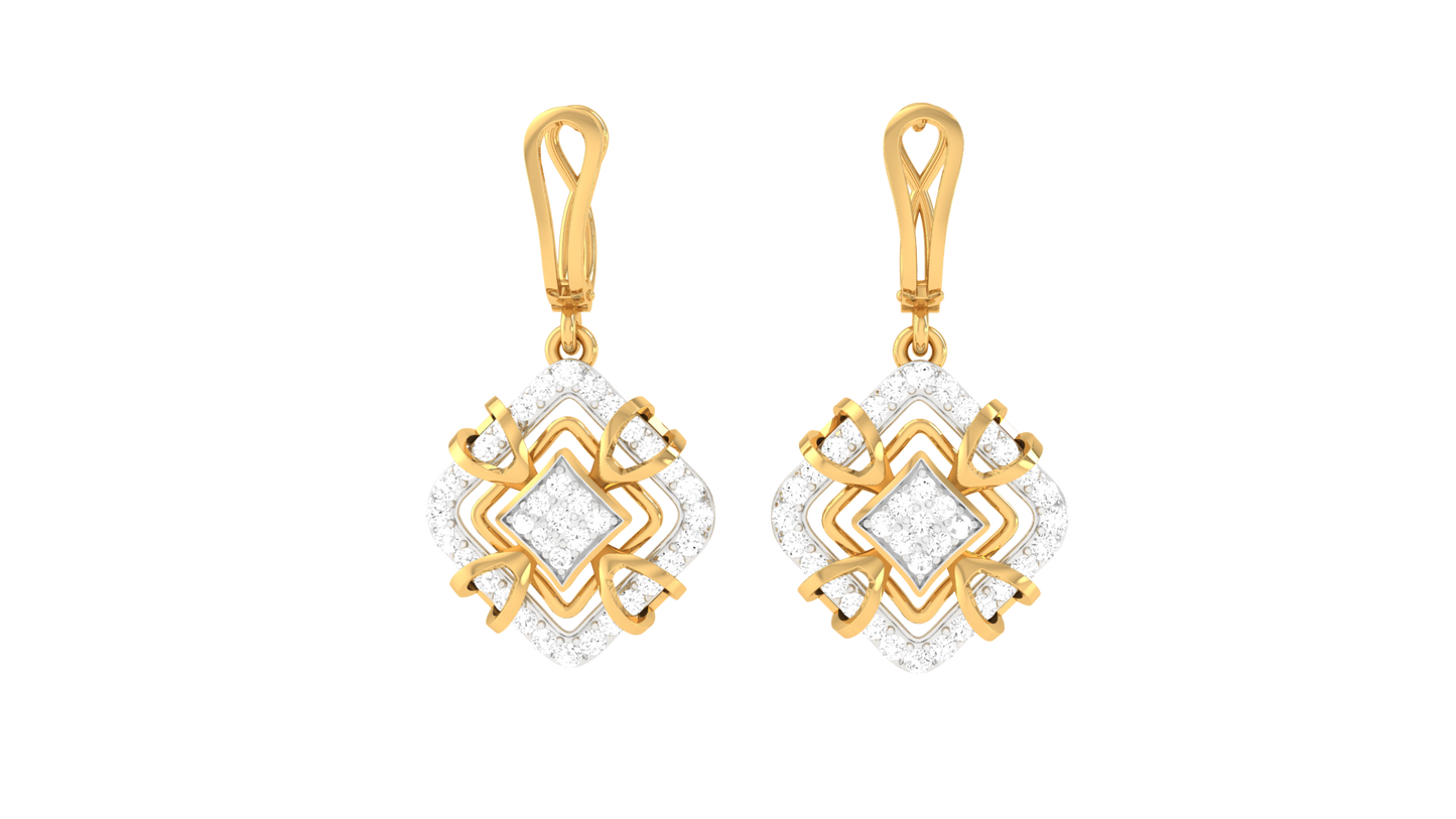 Royal Glow Hoop Earings In Gold - 0.58 Ct Round Cut Diamonds
