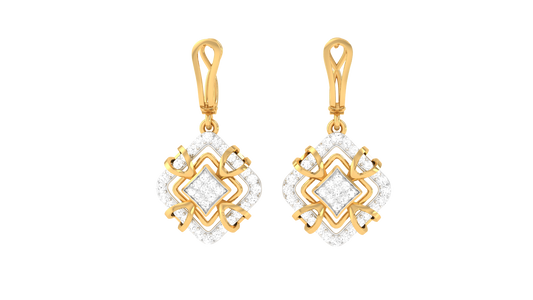 Royal Glow Hoop Earings In Gold - 0.58 Ct Round Cut Diamonds