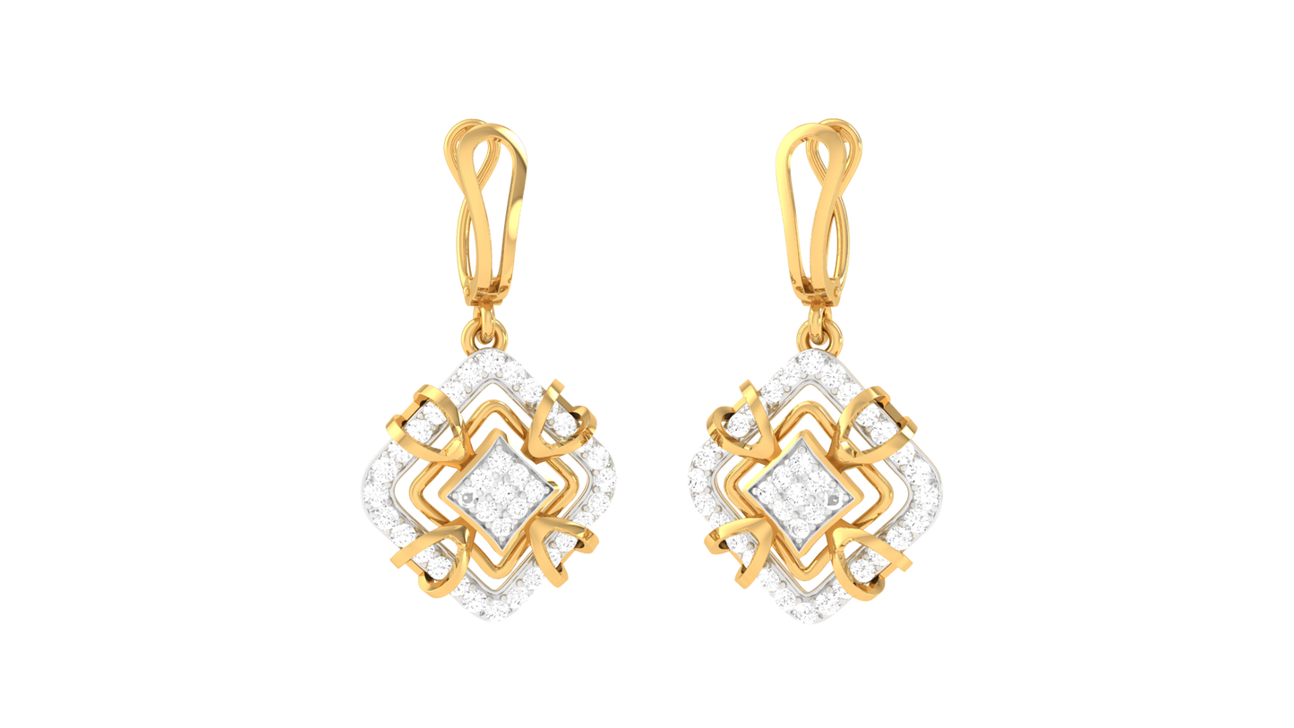 Royal Glow Hoop Earings In Gold - 0.58 Ct Round Cut Diamonds