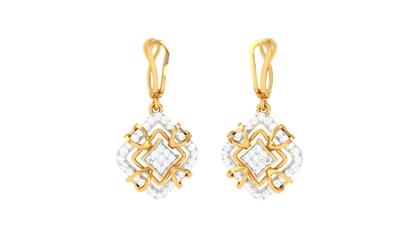 Royal Glow Hoop Earings In Gold - 0.58 Ct Round Cut Diamonds