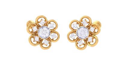 0.24 Ct.- Petal Spark Diamond Stud Earrings