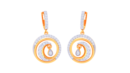 Spiral Embrace Hoop Earrings In Dual-Tone Gold – 0.67 Ct Diamonds