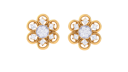 0.24 Ct.- Petal Spark Diamond Stud Earrings