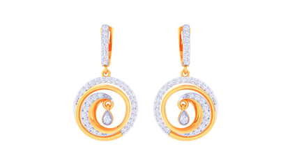 Spiral Embrace Hoop Earrings In Dual-Tone Gold – 0.67 Ct Diamonds