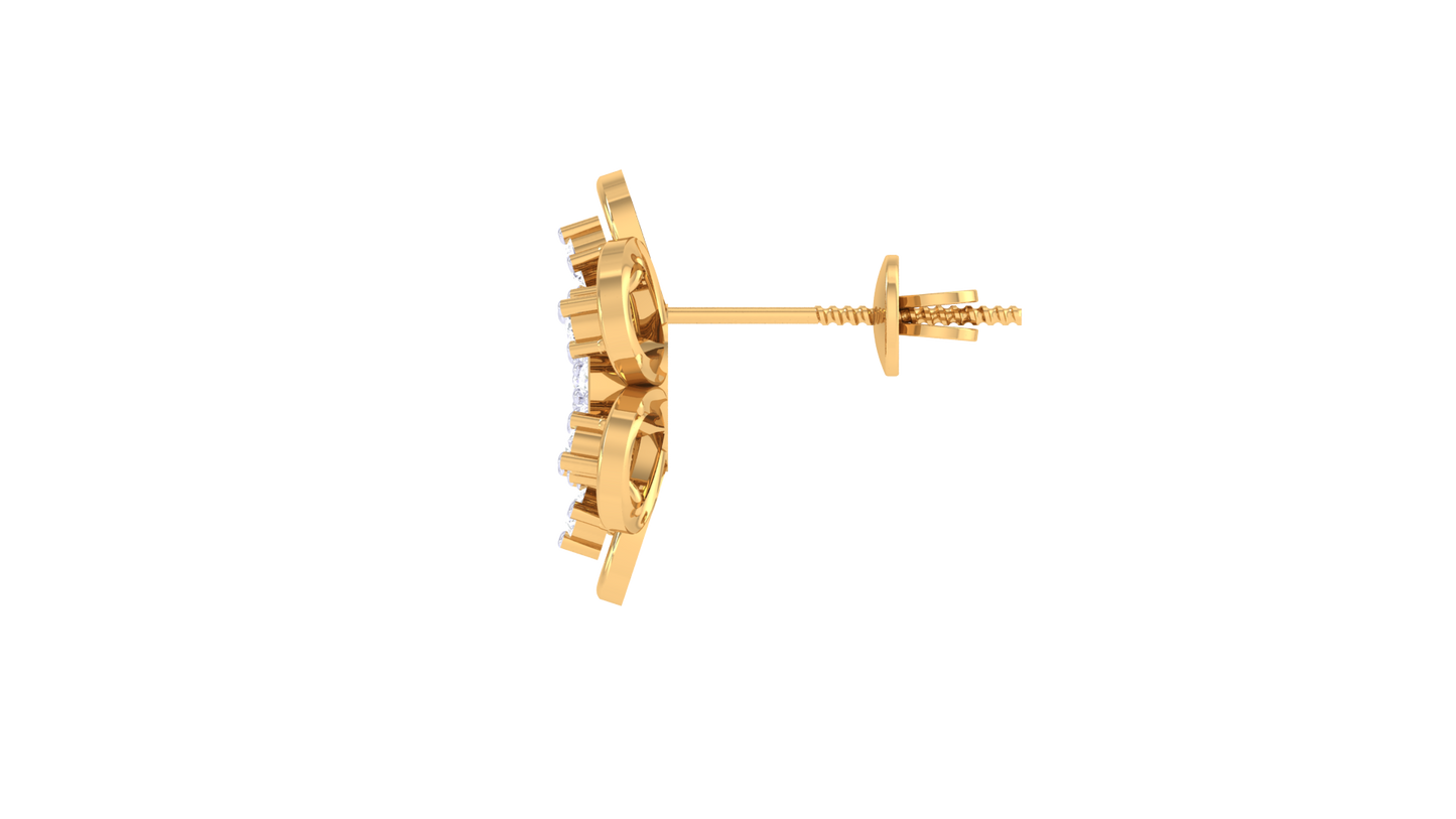 0.24 Ct.- Petal Spark Diamond Stud Earrings