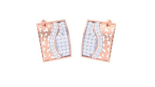 Lumina Curve Stud Earrings In Gold - 0.67 Ct Diamonds