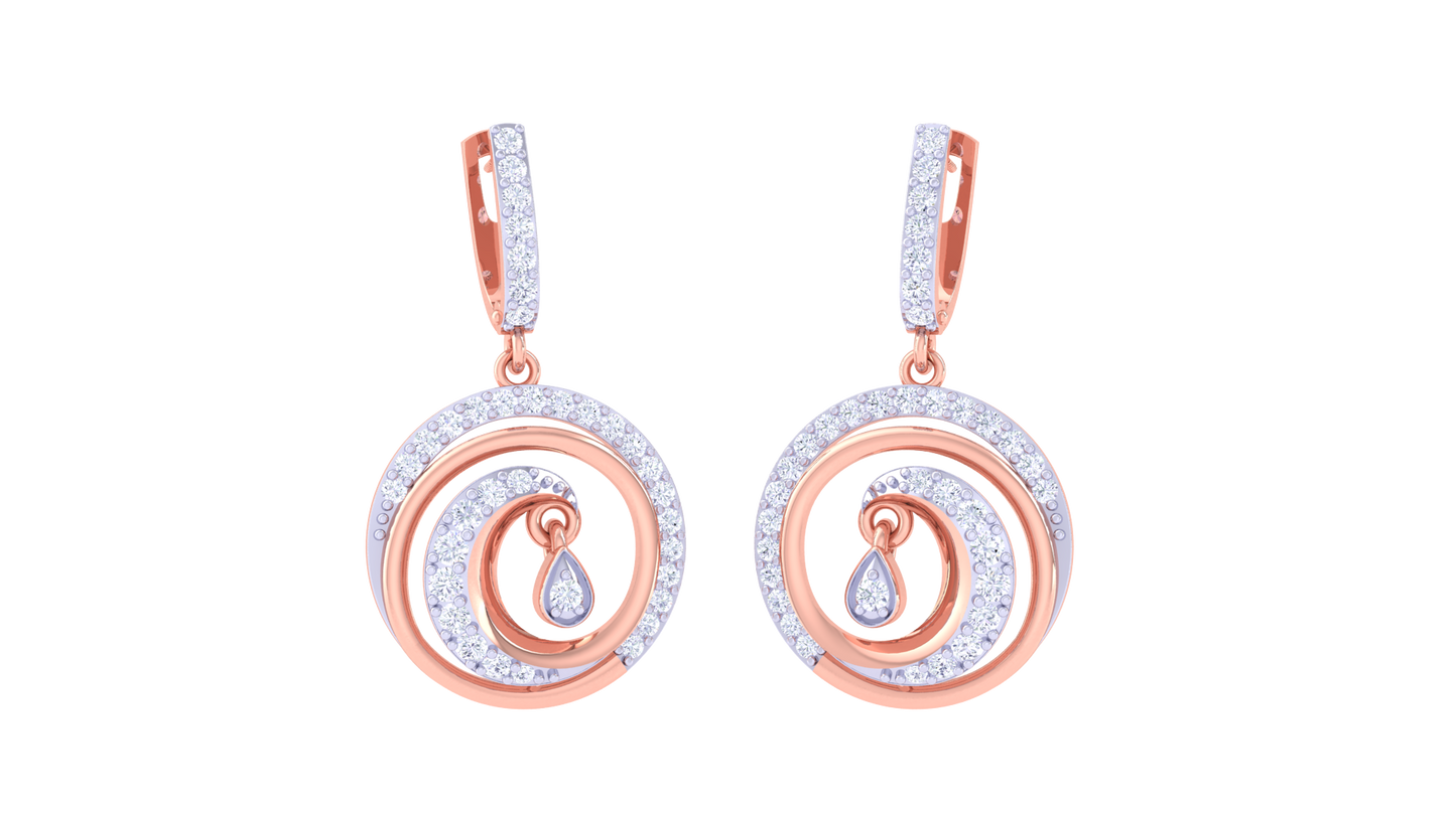 Spiral Embrace Hoop Earrings In Dual-Tone Gold – 0.67 Ct Diamonds