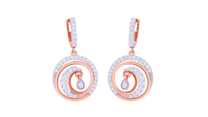 Spiral Embrace Hoop Earrings In Dual-Tone Gold – 0.67 Ct Diamonds