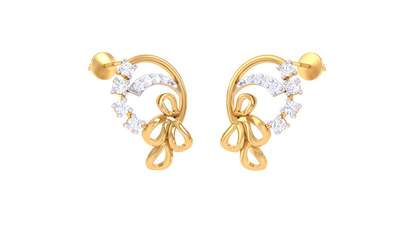 Petal Droplet Diamond Stud earrings - 0.13 Ct