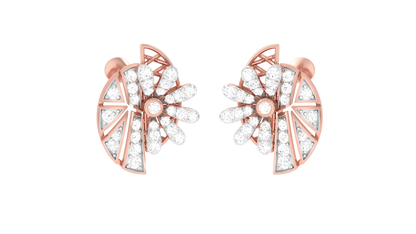 0.46 Ct.- Starlit Halo Diamond Stud earrings