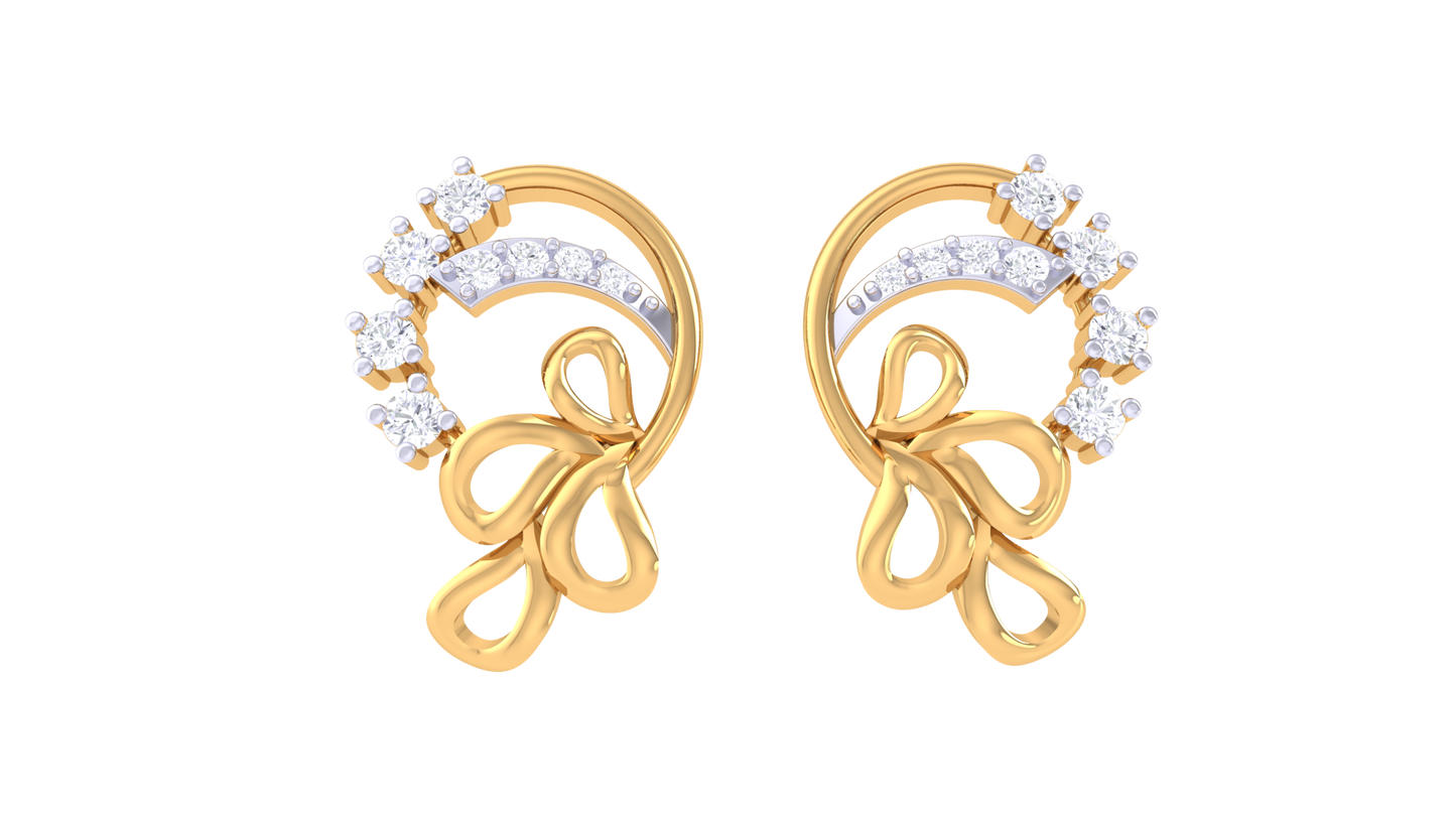 Petal Droplet Diamond Stud earrings - 0.13 Ct