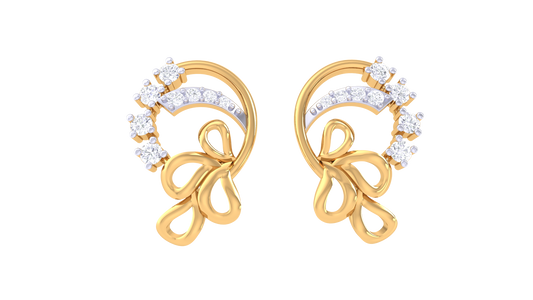 Petal Droplet Diamond Stud earrings - 0.13 Ct