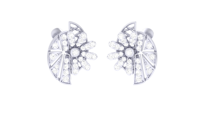 0.46 Ct.- Starlit Halo Diamond Stud earrings