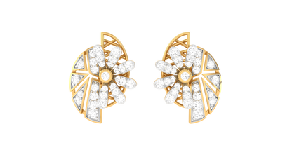 0.46 Ct.- Starlit Halo Diamond Stud earrings