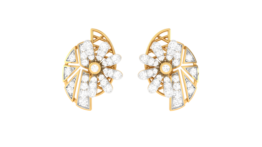 0.46 Ct.- Starlit Halo Diamond Stud earrings