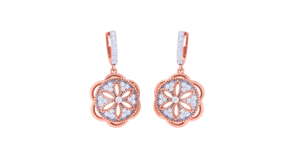 Floral Radiance Hoop Earrings In Dual-Tone Gold - 0.52 Ct Diamonds