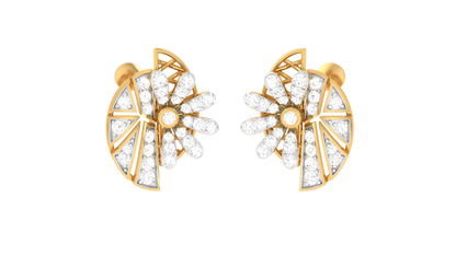 0.46 Ct.- Starlit Halo Diamond Stud earrings