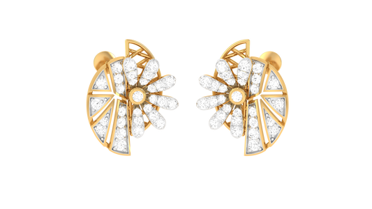 0.46 Ct.- Starlit Halo Diamond Stud earrings