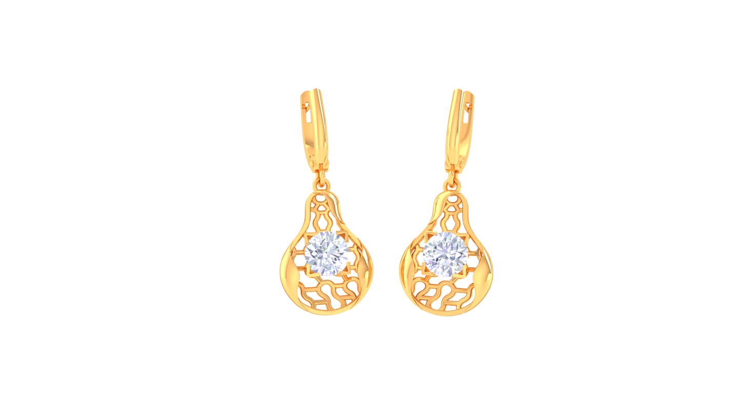 Celestia Glow Gold Hoop Earrings - 0.64 Ct Diamond In Centers