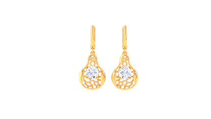 Celestia Glow Gold Hoop Earrings - 0.64 Ct Diamond In Centers
