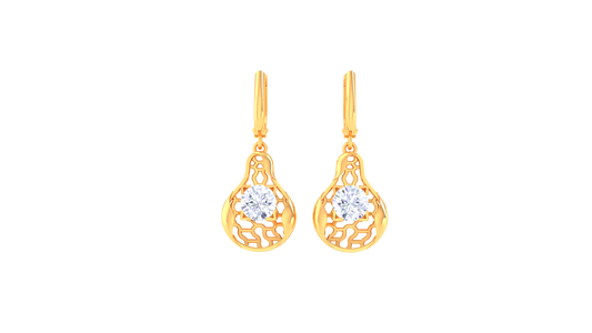 Celestia Glow Gold Hoop Earrings - 0.64 Ct Diamond In Centers