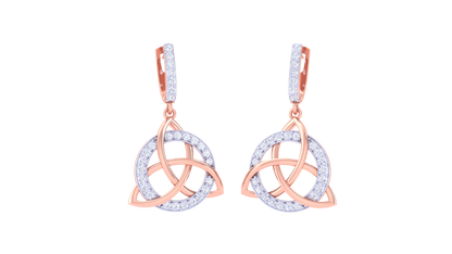 Celtic Knot Hoop Earrings In Dual-Tone Gold - 0.56 Ct Diamond Accents
