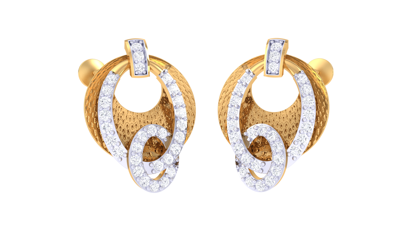 Twisted Radiance Diamond Stud Earring - 0.41 Ct