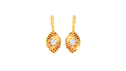 Marquise Radiance Gold Hoop Earrings - 0.64 Ct Brilliant Round Diamond