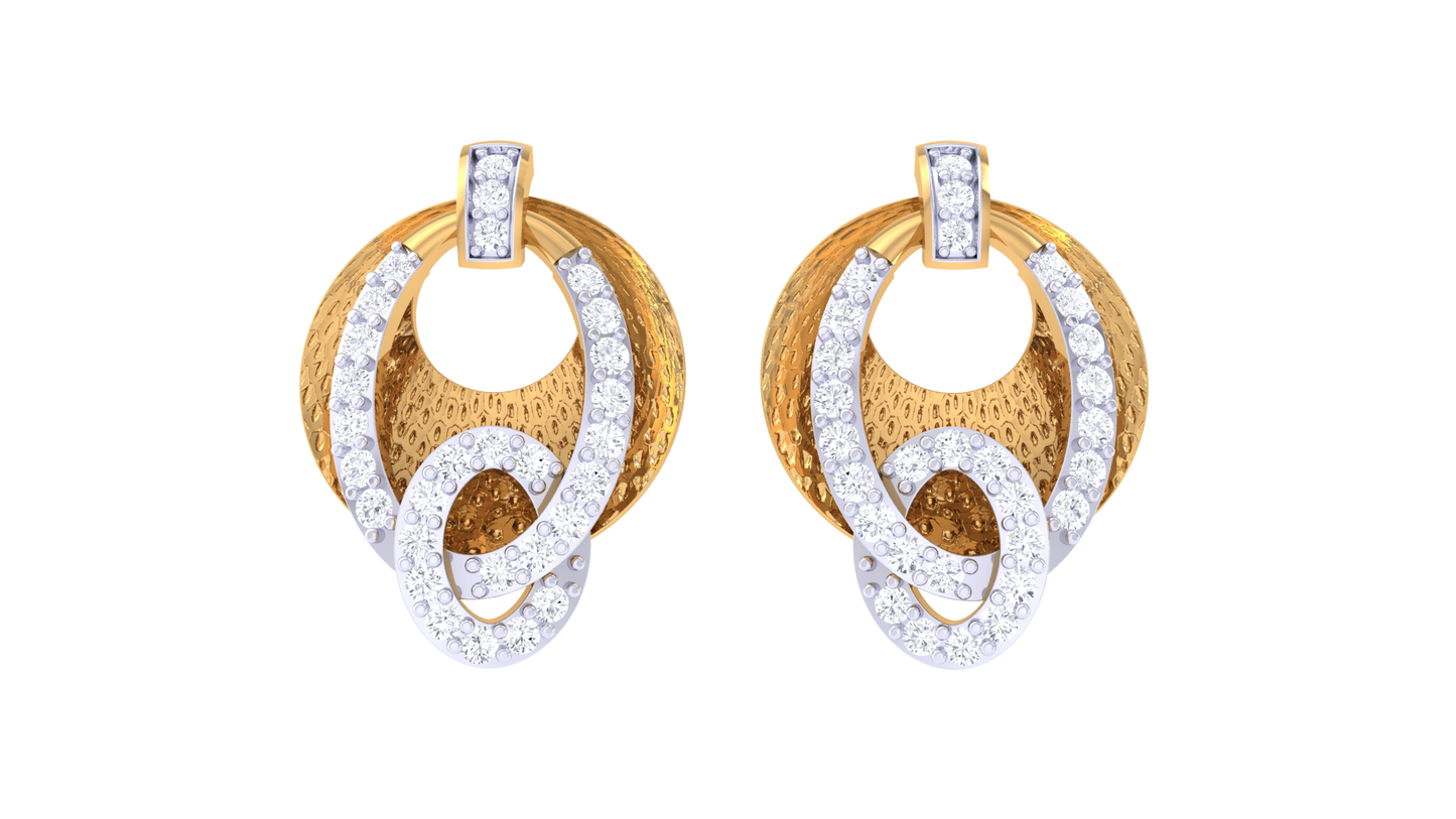 Twisted Radiance Diamond Stud Earring - 0.41 Ct