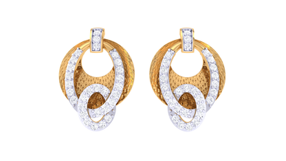 Twisted Radiance Diamond Stud Earring - 0.41 Ct