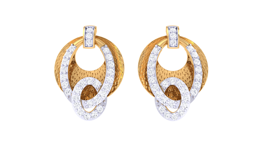 Twisted Radiance Diamond Stud Earring - 0.41 Ct