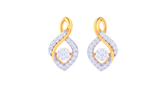 Radiant Teardrop Elegance Stud Earrings – 0.36 Ct Diamond In Gold