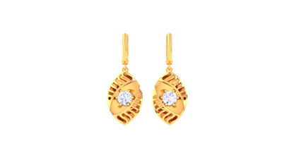 Marquise Radiance Gold Hoop Earrings - 0.64 Ct Brilliant Round Diamond