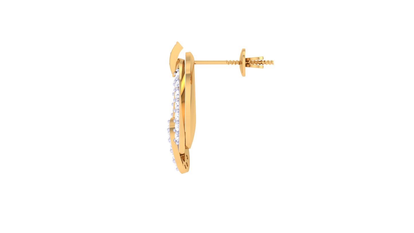 Twisted Radiance Diamond Stud Earring - 0.41 Ct