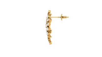 Baroque Bloom stud Earrings - 0.41 Ct Round Diamonds