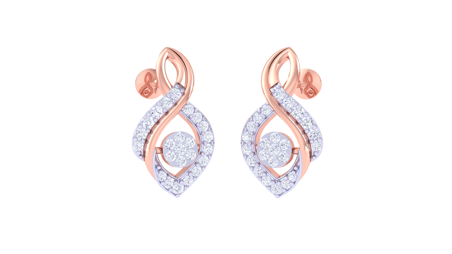 Radiant Teardrop Elegance Stud Earrings – 0.36 Ct Diamond In Gold