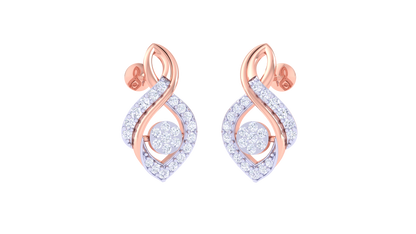 Radiant Teardrop Elegance Stud Earrings – 0.36 Ct Diamond In Gold