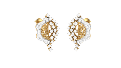 Baroque Bloom stud Earrings - 0.41 Ct Round Diamonds