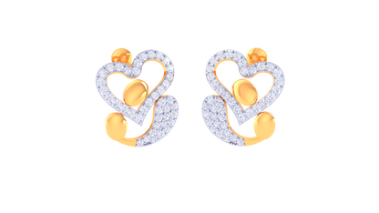 Heartline Harmony Stud Earrings – 0.79 Ct Diamond Sparkle In Gold