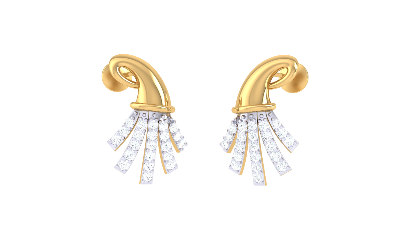 Abstract Glow Diamond Drop Earrings In Gold - 0.24 Ct