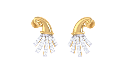 Abstract Glow Diamond Drop Earrings In Gold - 0.24 Ct